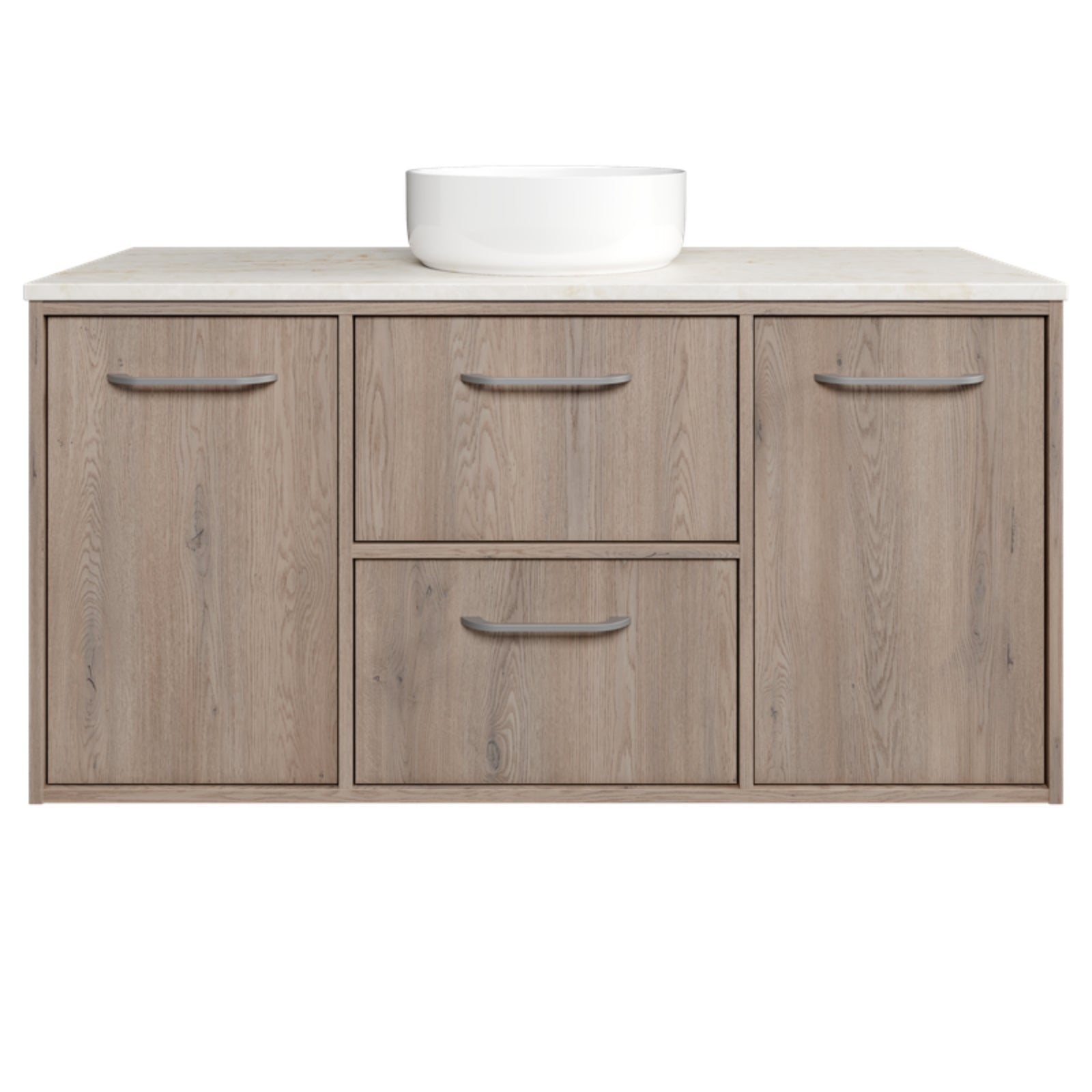 Timberline Takano Wall Hung Vanity with SilkSurface Top and Above Counter Basin TAK-V-1200-C-SSA-W-The Blue Space