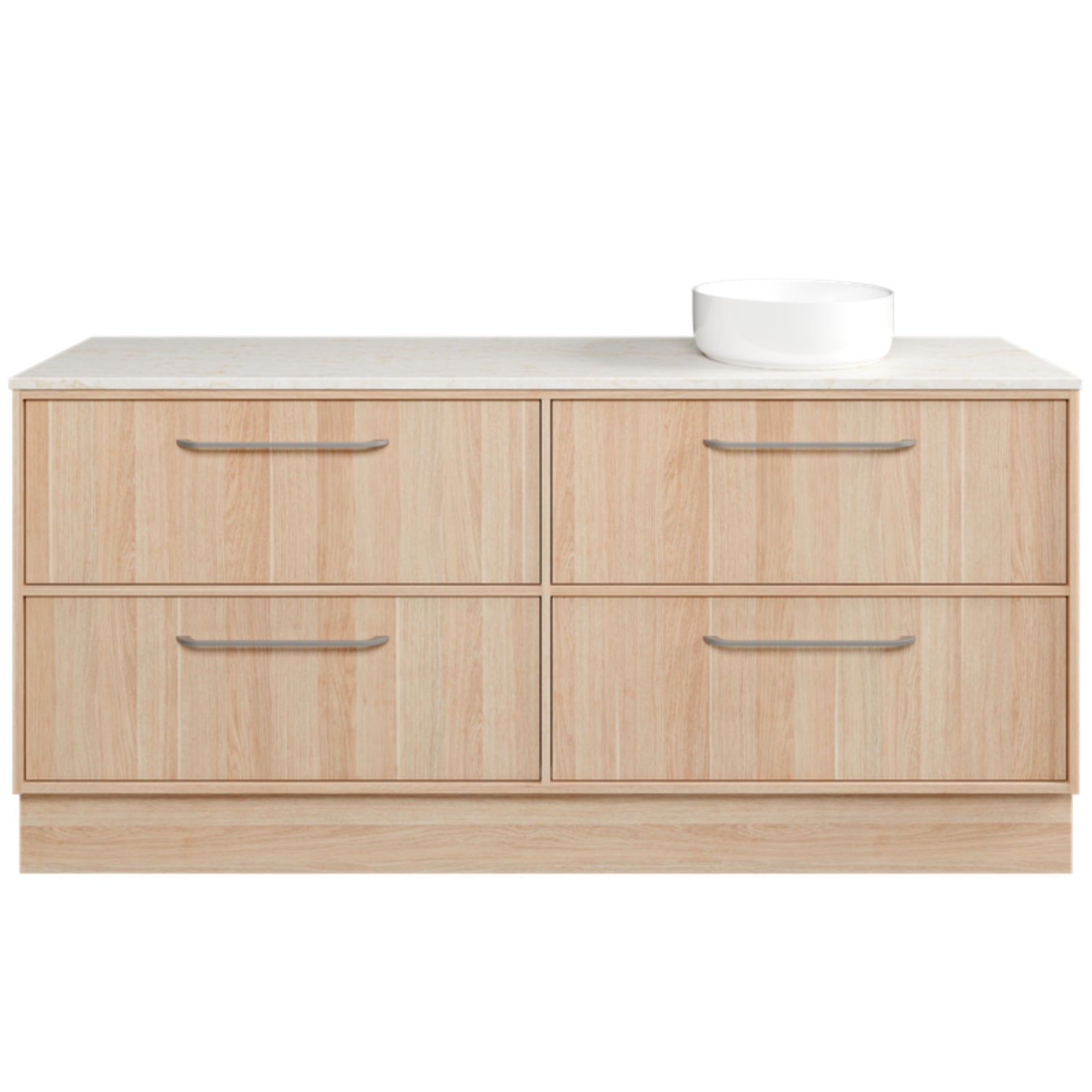 Timberline Taro Floor Standing Vanity with SilkSurface Top and Above Counter Basin TAR-V-1800-D-SSA-F-The Blue Space