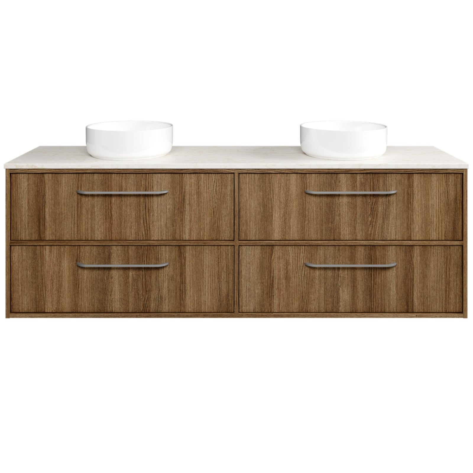 Timberline Taro Wall Hung Vanity with SilkSurface Top and Above Counter Basin TAR-V-1800-L-SSA-W - The Blue Space