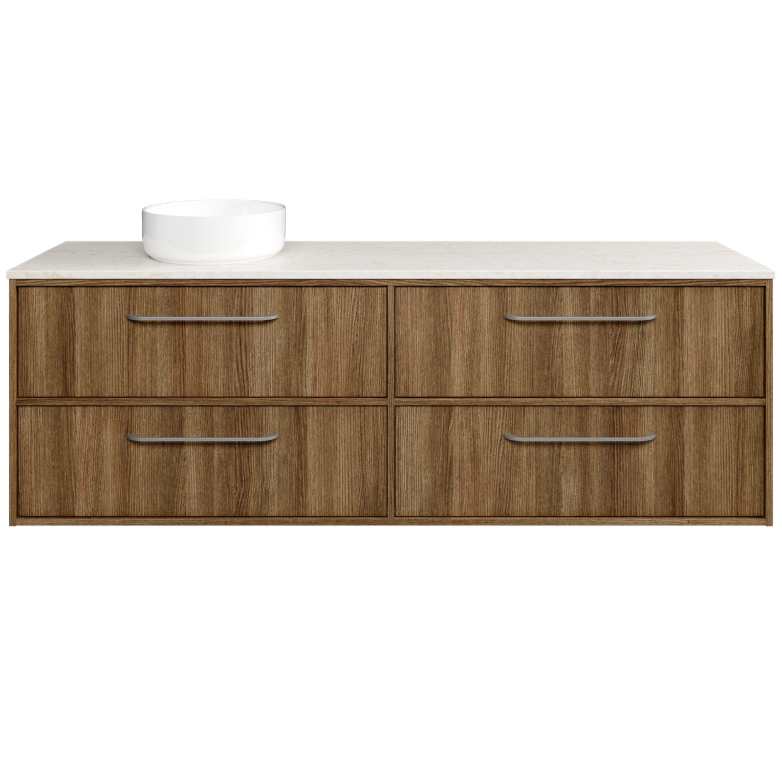 Timberline Taro Wall Hung Vanity with SilkSurface Top and Above Counter Basin TAR-V-1800-R-SSA-W - The Blue Space