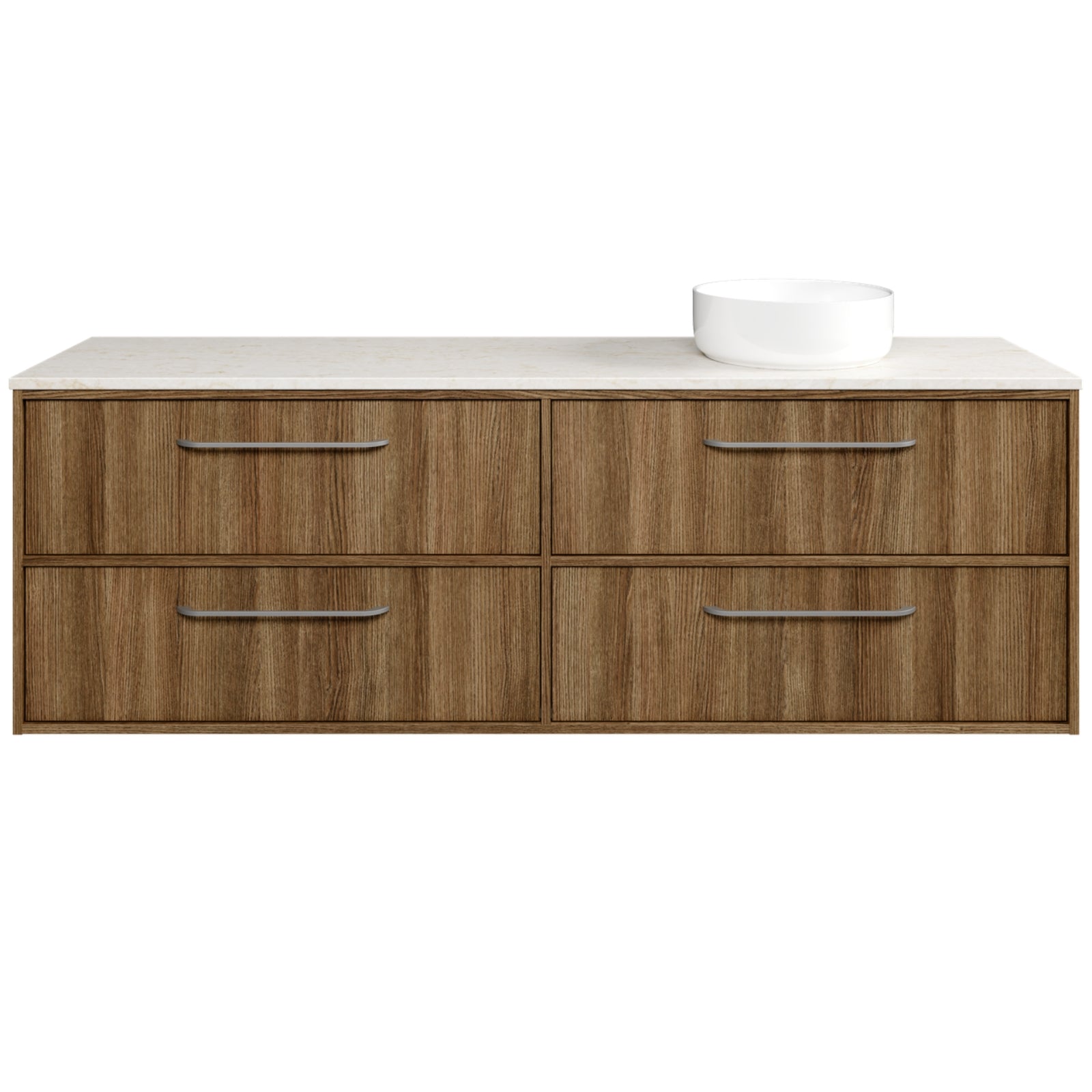 Timberline Taro Wall Hung Vanity with SilkSurface Top and Above Counter Basin TAR-V-1800-D-SSA-W - The Blue Space