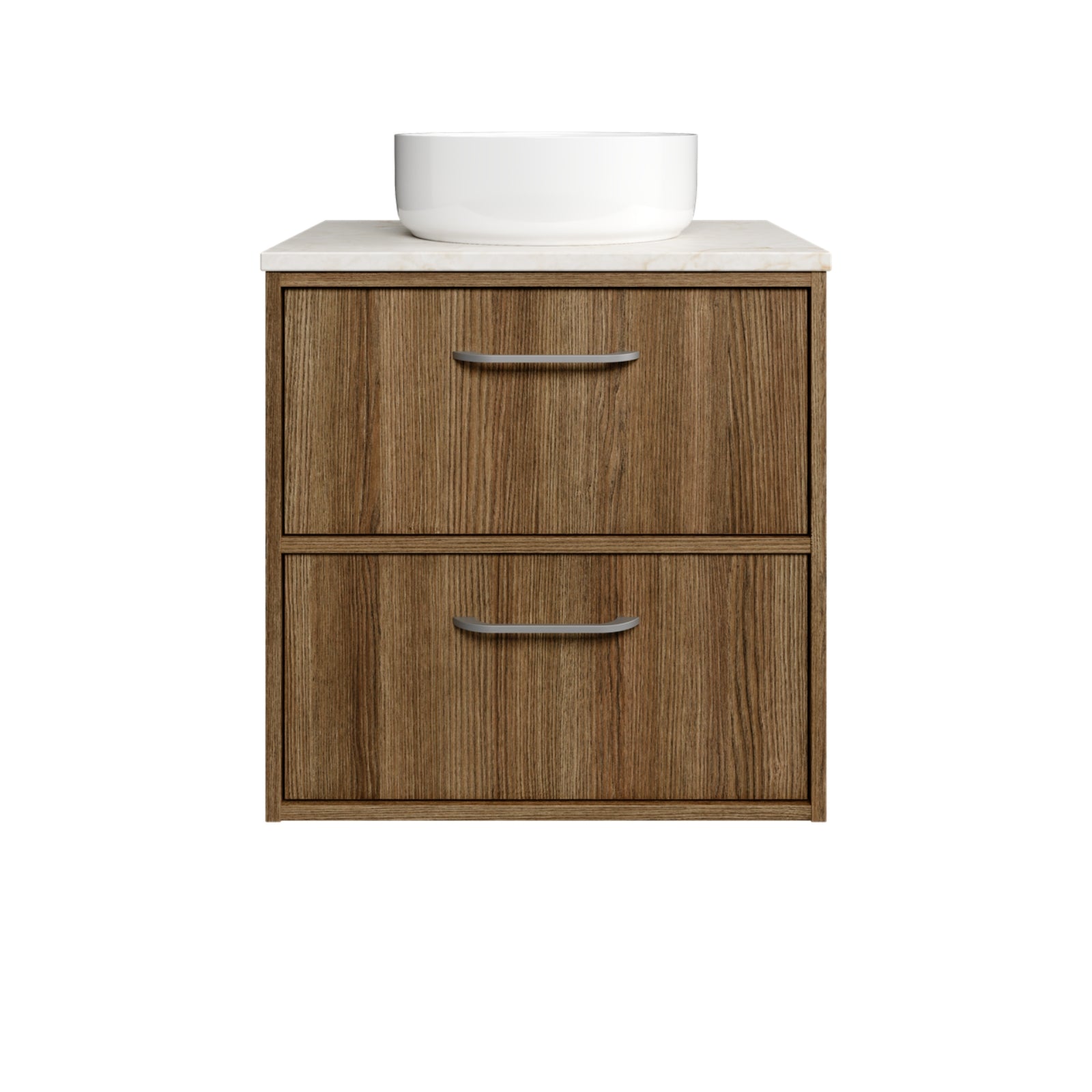 Timberline Taro Wall Hung Vanity with SilkSurface Top and Above Counter Basin TAR-V-600-C-SSA-W - The Blue Space