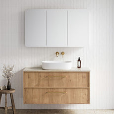 Lifestyle Timberline Taro Wall Hung Vanity with SilkSurface Top and Above Counter Basin TAR-V-1200-C-SSA-W - The Blue Space