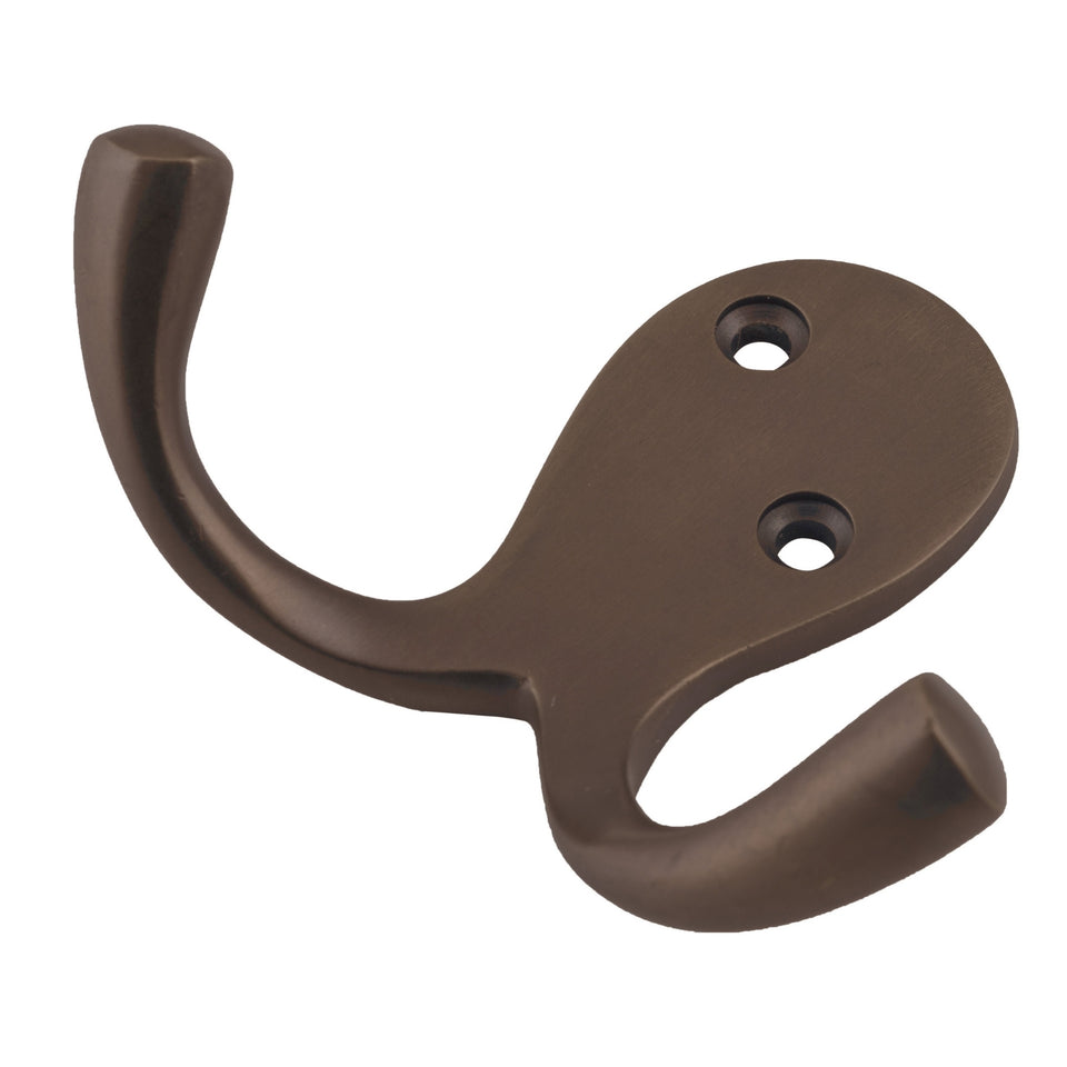 TradCo Double Robe Hooks Antique Brass