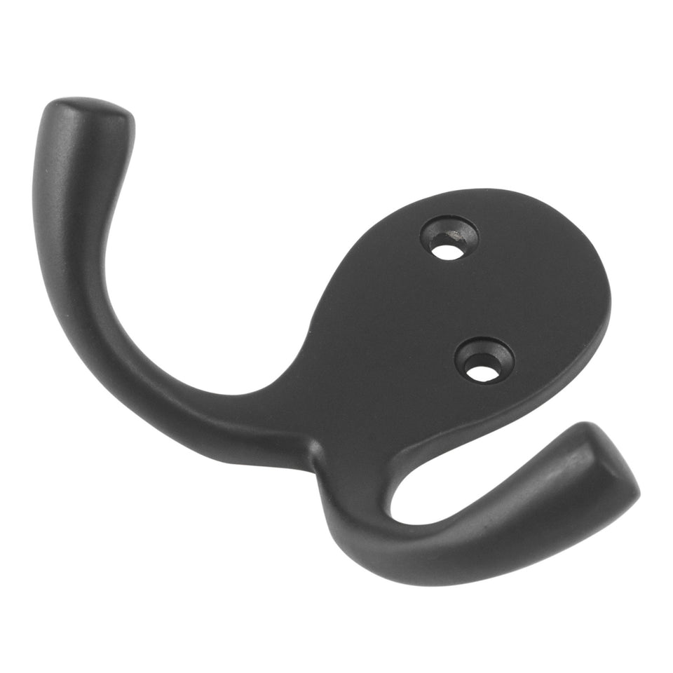 TradCo Double Robe Hooks Matte Black