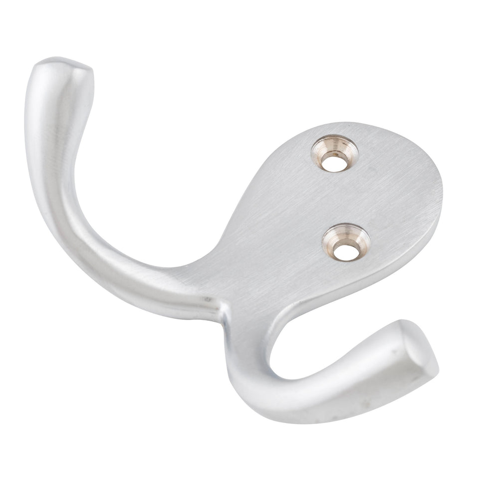 TradCo Double Robe Hooks Satin Chrome