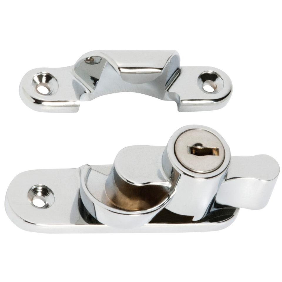 TradCo Key Operated Locking Sash Fastener Chrome Plated