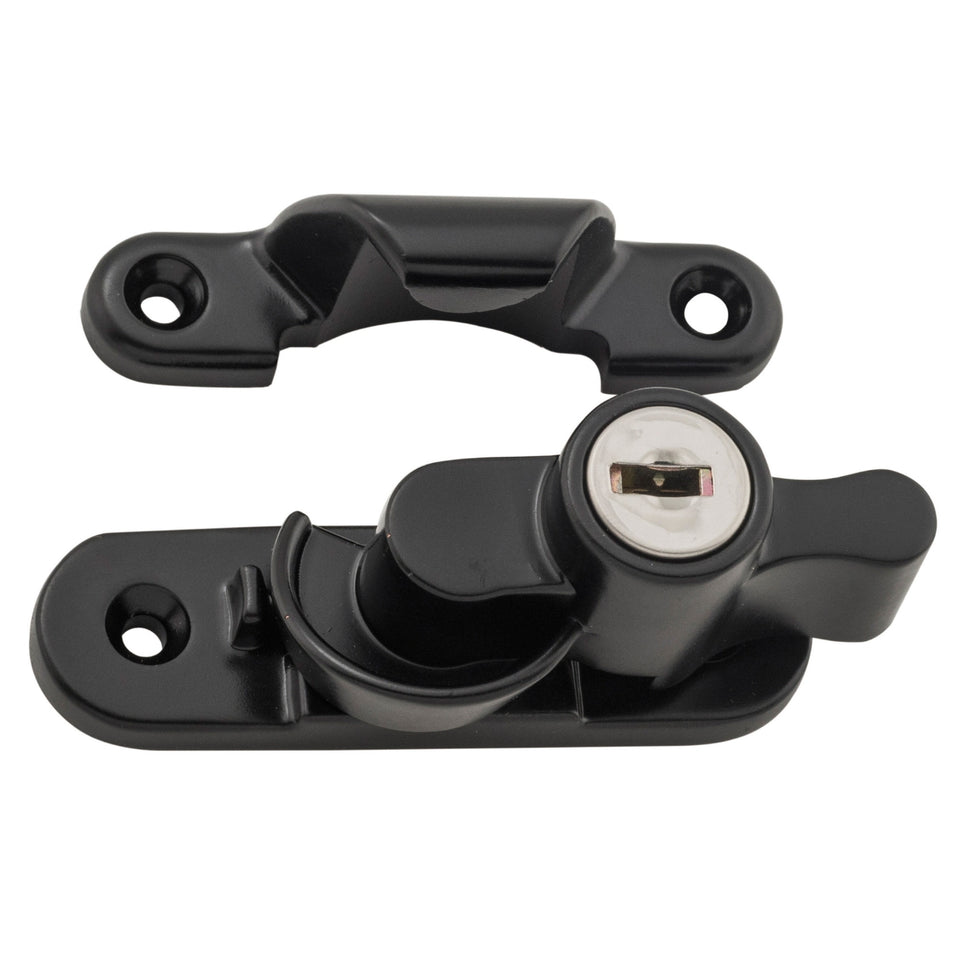 TradCo Key Operated Locking Sash Fastener Matte Black
