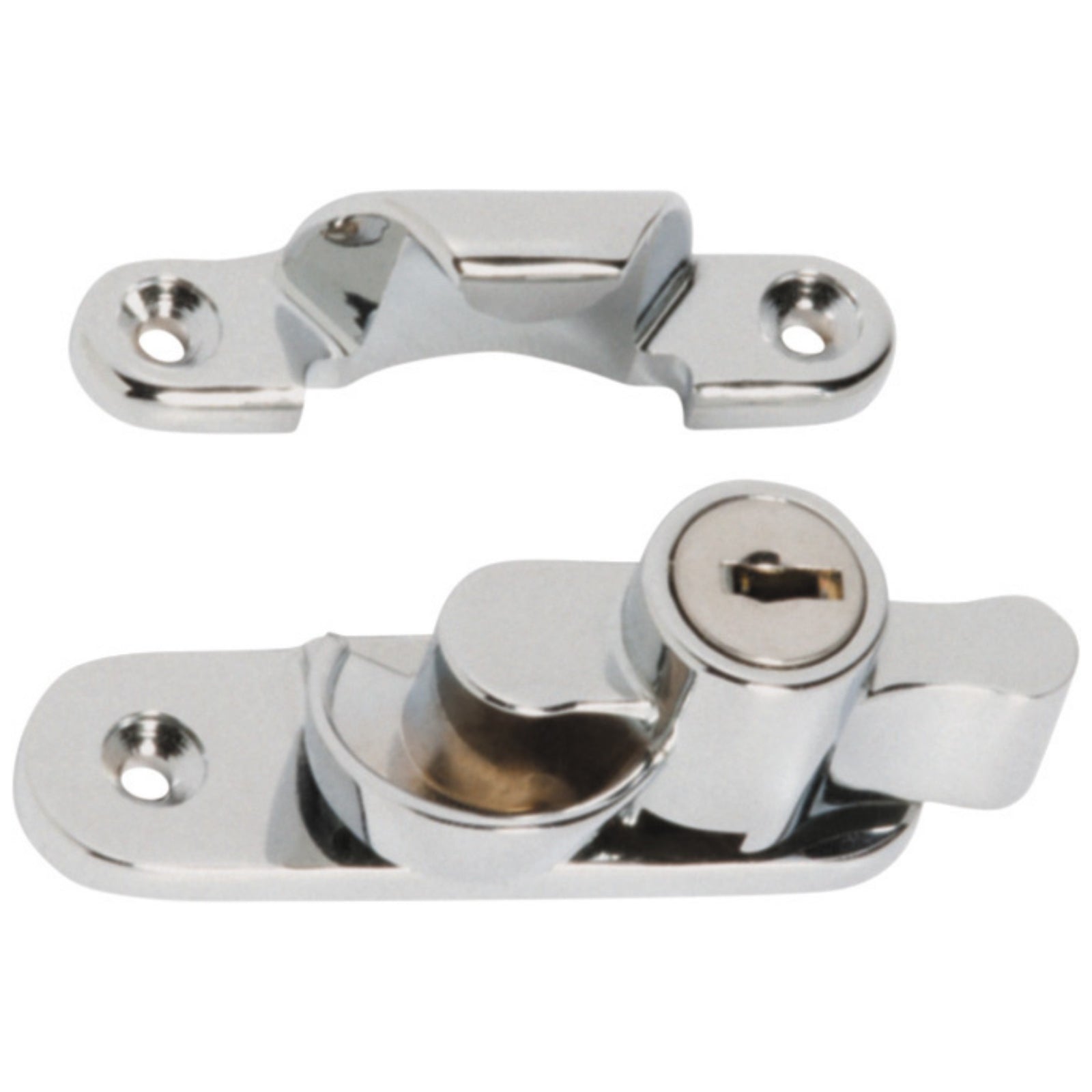 Tradco Key Operated Locking Sash Fastener Satin Chrome 1609 - The Blue Space