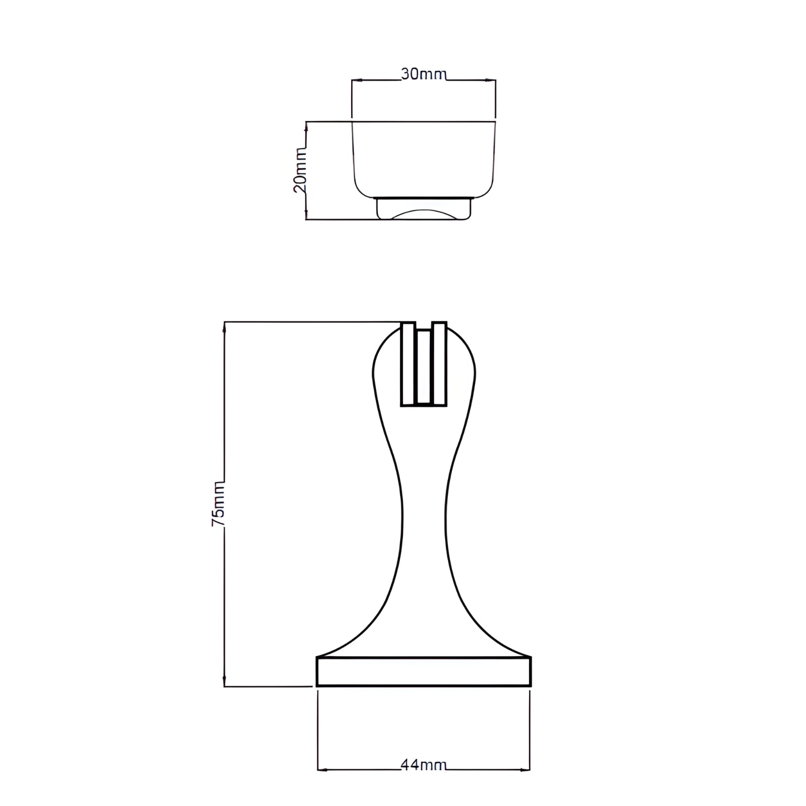 Line Drawing Tradco Magnetic Door Stop Antique Copper 1509 - The Blue Space