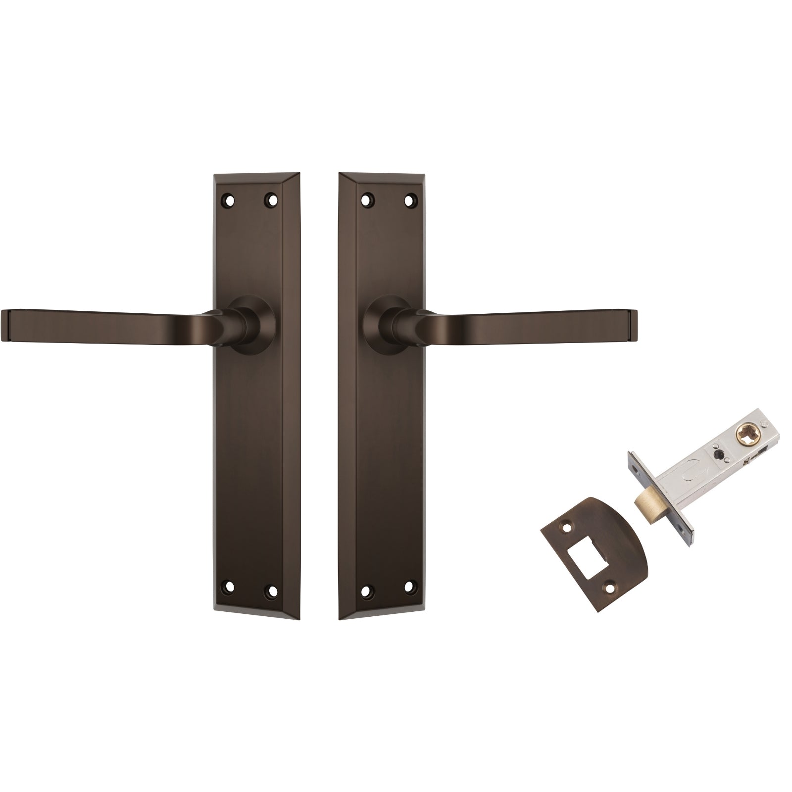TradCo Menton Lever Long Backplate Passage Set Antique Brass 0678KPASS60 - The Blue Space