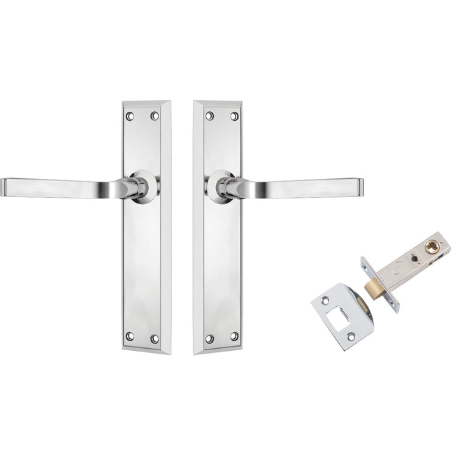 TradCo Menton Lever Long Backplate Passage Set Chrome Plated 0684KPASS60 - The Blue Space