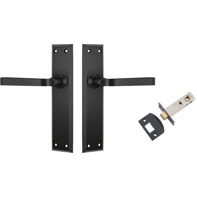 TradCo Menton Lever Long Backplate Passage Set Matte Black 9626KPASS60 - The Blue Space
