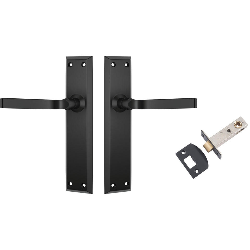 TradCo Menton Lever Long Backplate Passage Set Matte Black