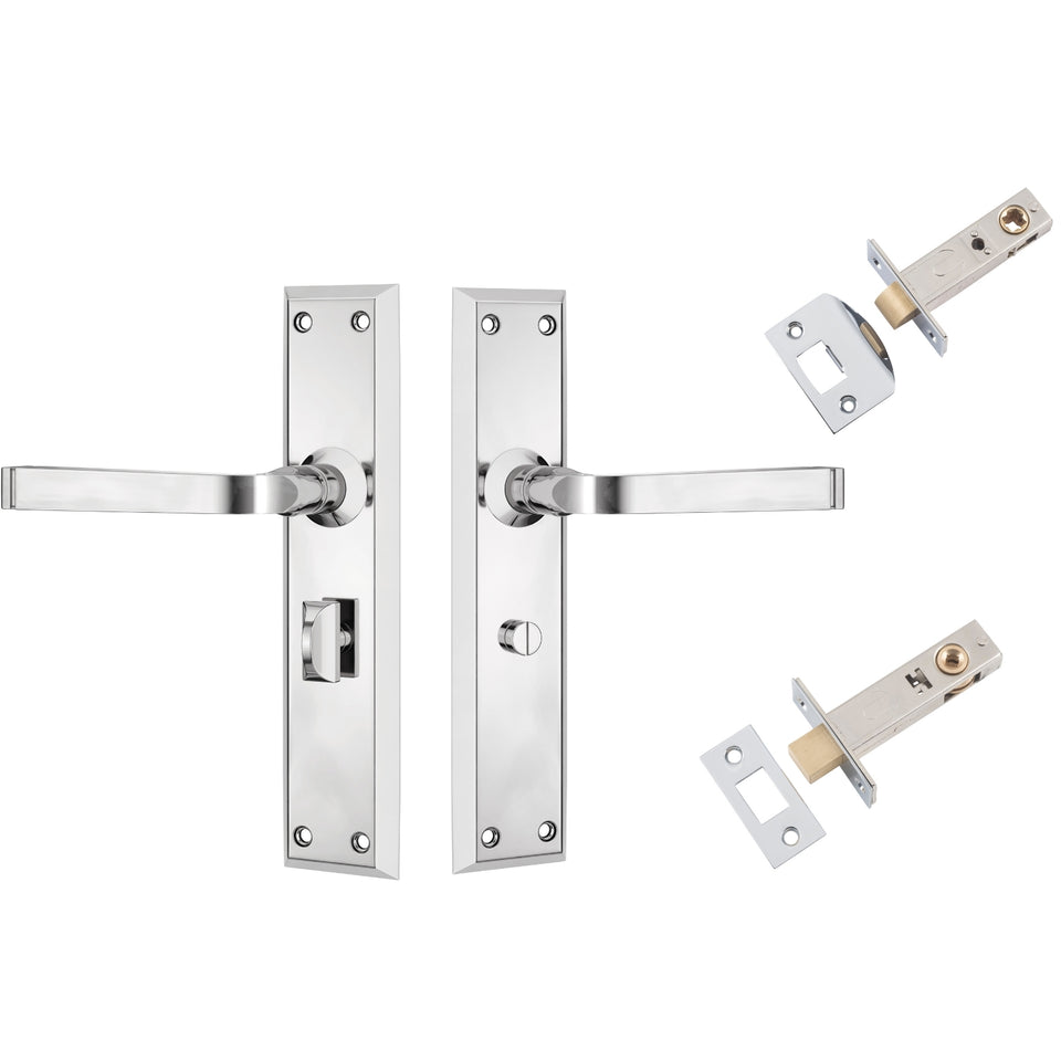 TradCo Menton Lever Long Backplate Privacy Set Chrome Plated