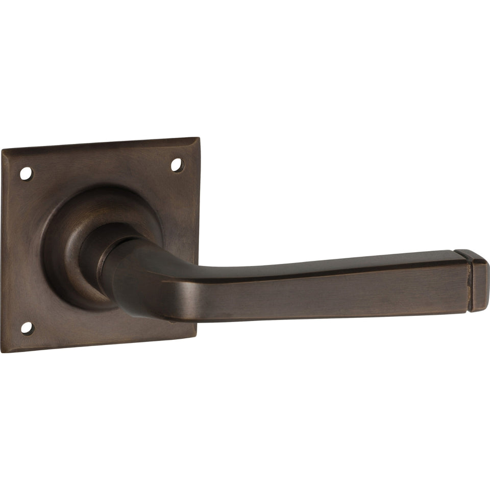 TradCo Menton Lever Square Rose Antique Brass