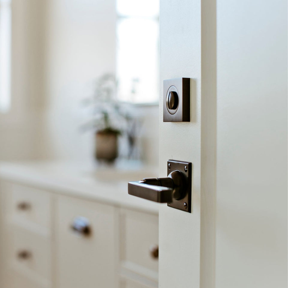 TradCo Menton Lever Square Rose Antique Brass