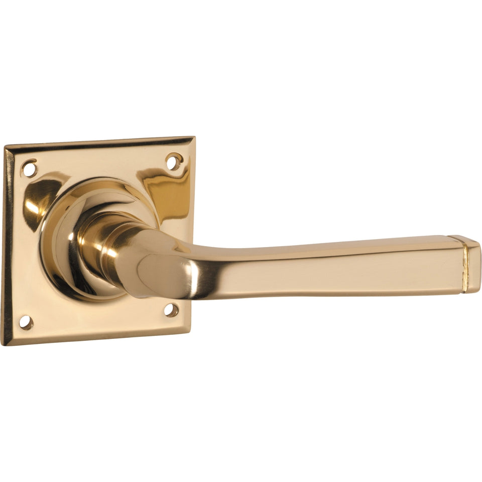 TradCo Menton Lever Square Rose Polished Brass
