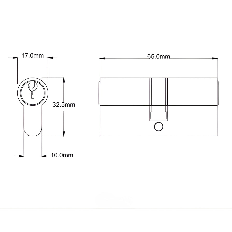 TradCo Milton Door Knob Long Backplate Entrance Set with High Security Lock Satin Chrome