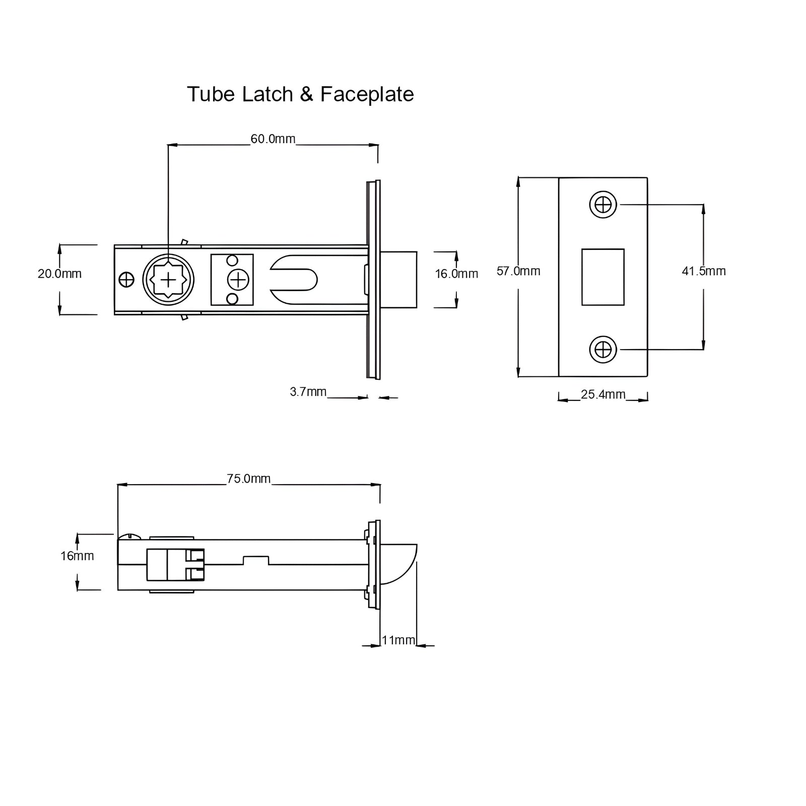 Tube Latch TradCo Milton Door Knob Long Backplate Privacy Set Polished Brass 0720KPRIV60 - The Blue Space