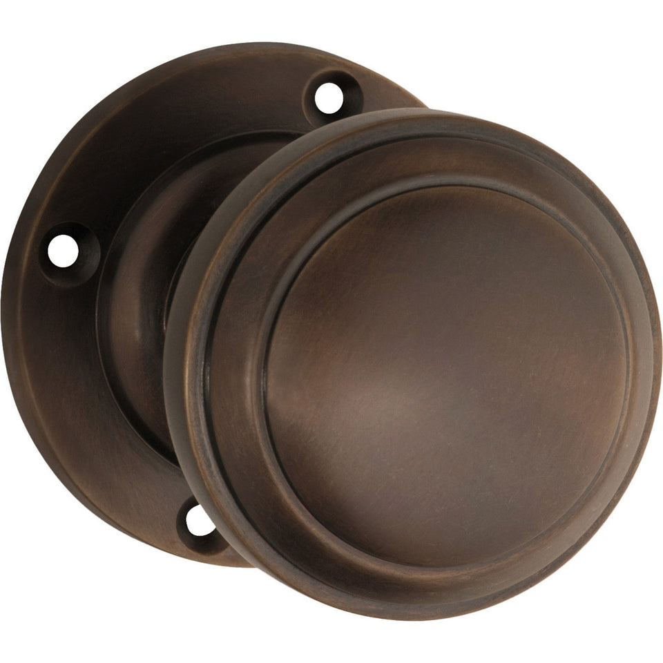 TradCo Milton Knob Round Rose Antique Brass