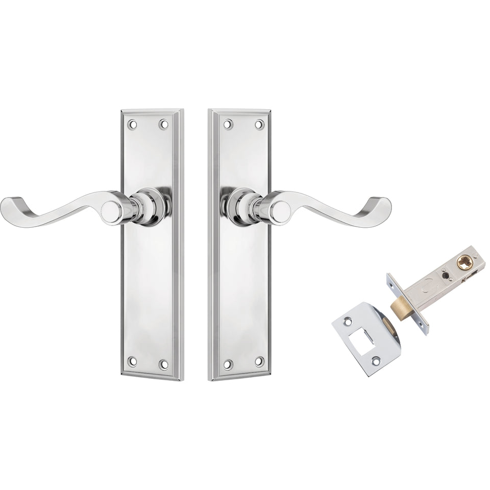 TradCo Milton Lever Long Backplate Passage Set Chrome Plated