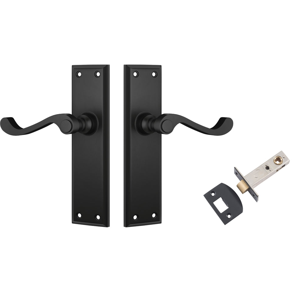 TradCo Milton Lever Long Backplate Passage Set Matte Black