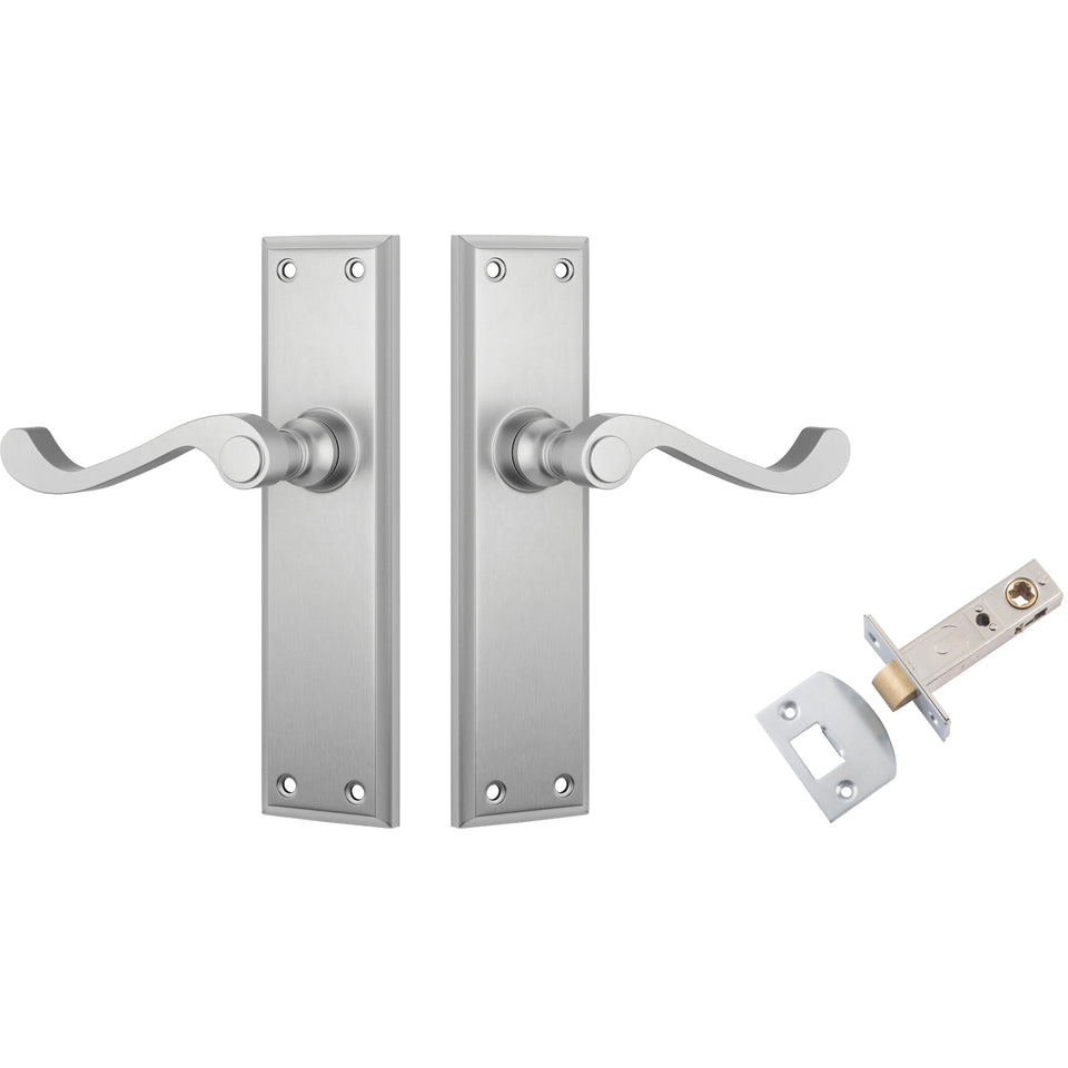 TradCo Milton Lever Long Backplate Passage Set Satin Chrome