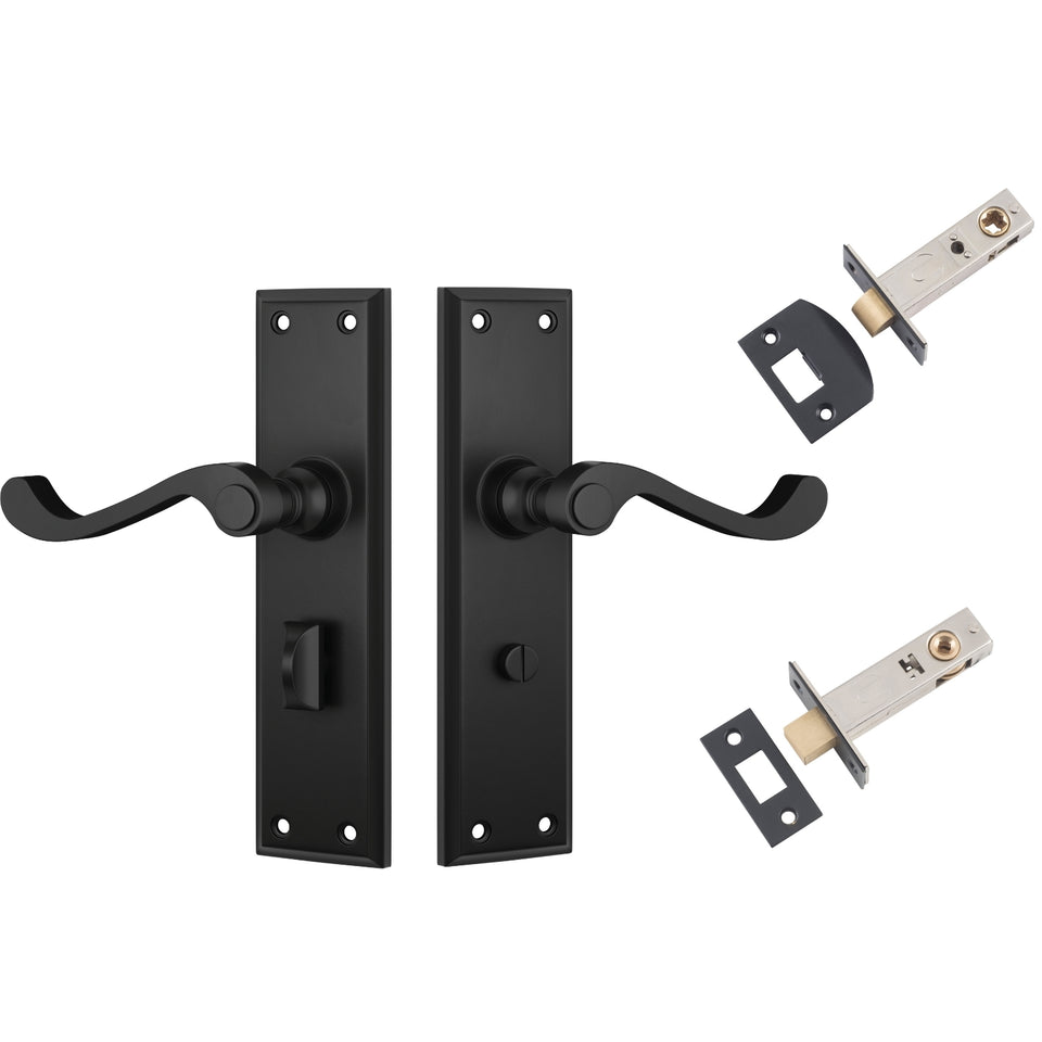 TradCo Milton Lever Long Backplate Privacy Set Matte Black