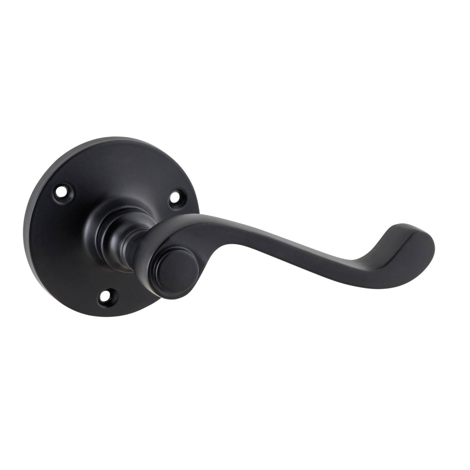 TradCo Milton Lever Round Rose Matte Black
