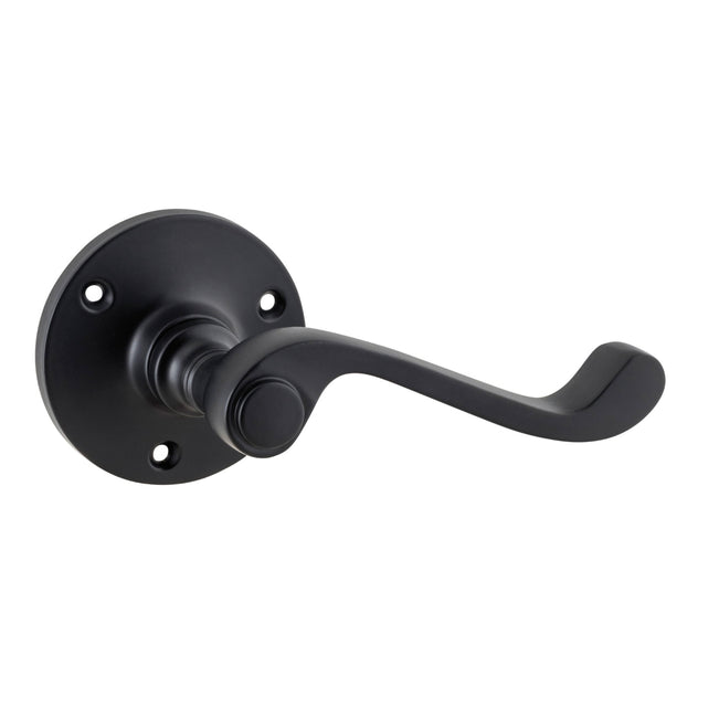 Tradco Milton Lever Round Rose Matte Black 9613 - The Blue Space