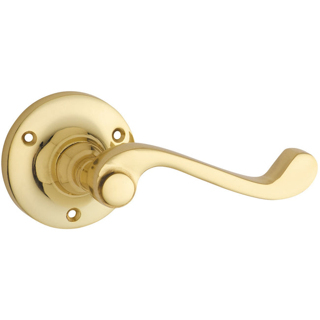 Tradco Milton Lever Round Rose Polished Brass 1007 - The Blue Space