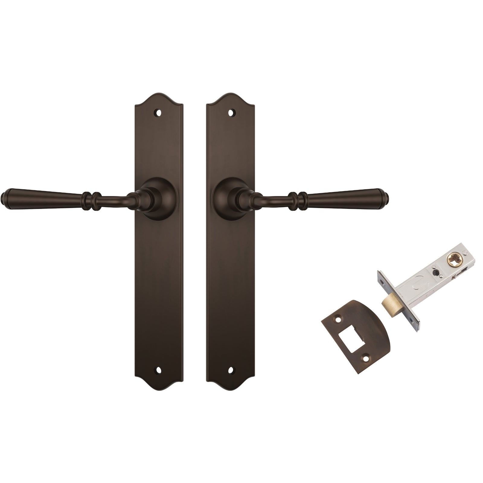 TradCo Reims Lever Long Backplate Passage Set Antique Brass 0774KPASS60 - The Blue Space