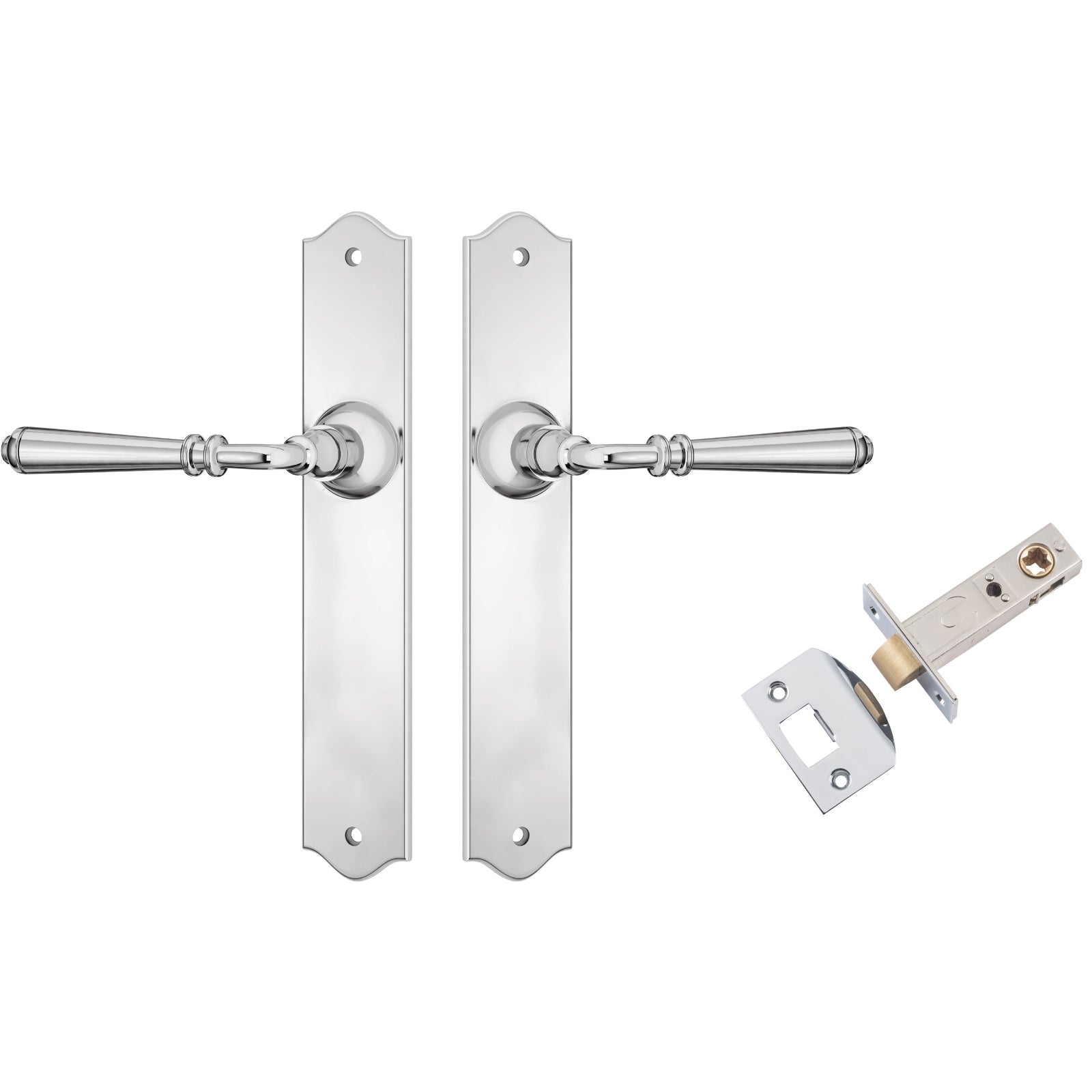 TradCo Reims Lever Long Backplate Passage Set Chrome Plated 0777KPASS60 - The Blue Space