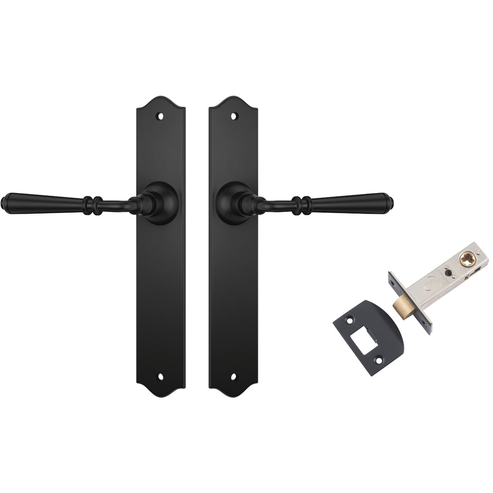 TradCo Reims Lever Long Backplate Passage Set Matte Black