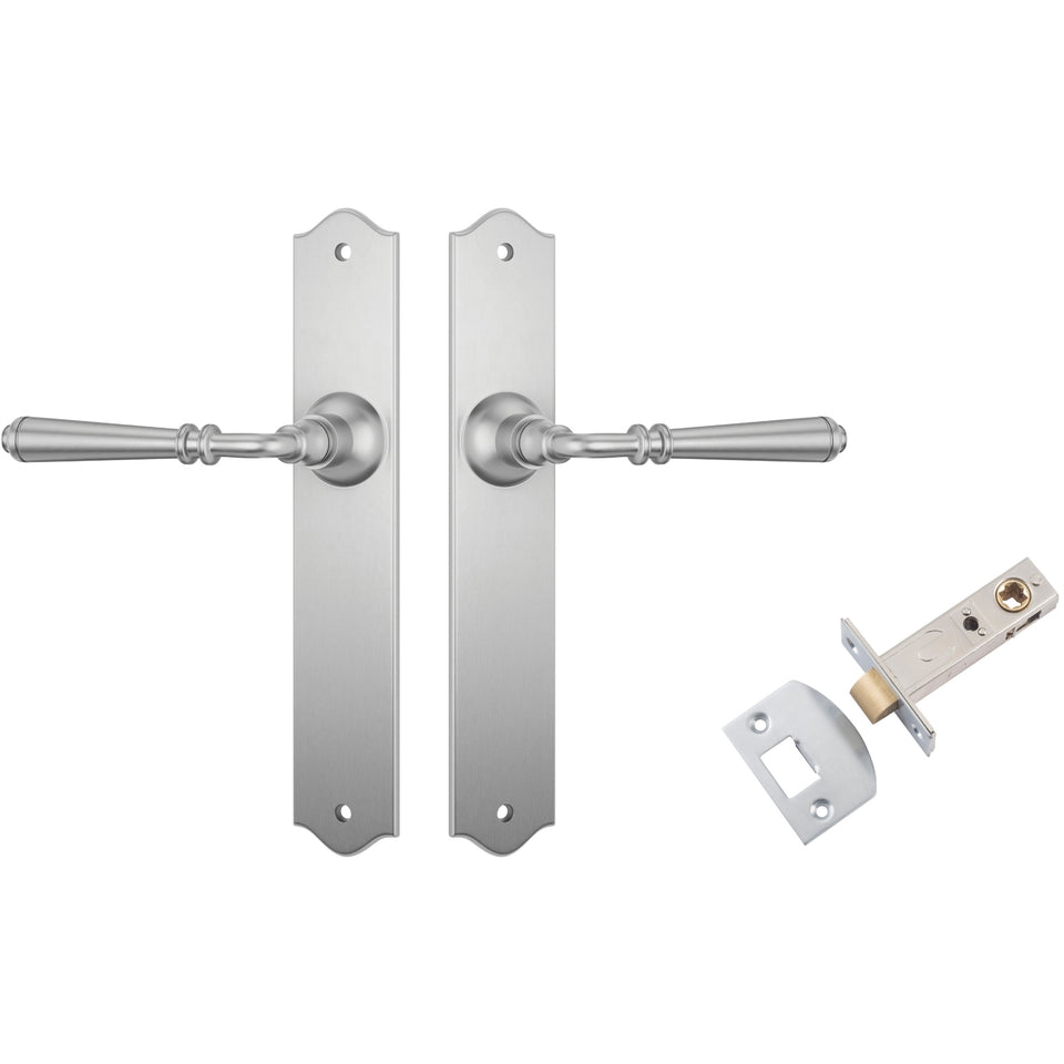 TradCo Reims Lever Long Backplate Passage Set Satin Chrome