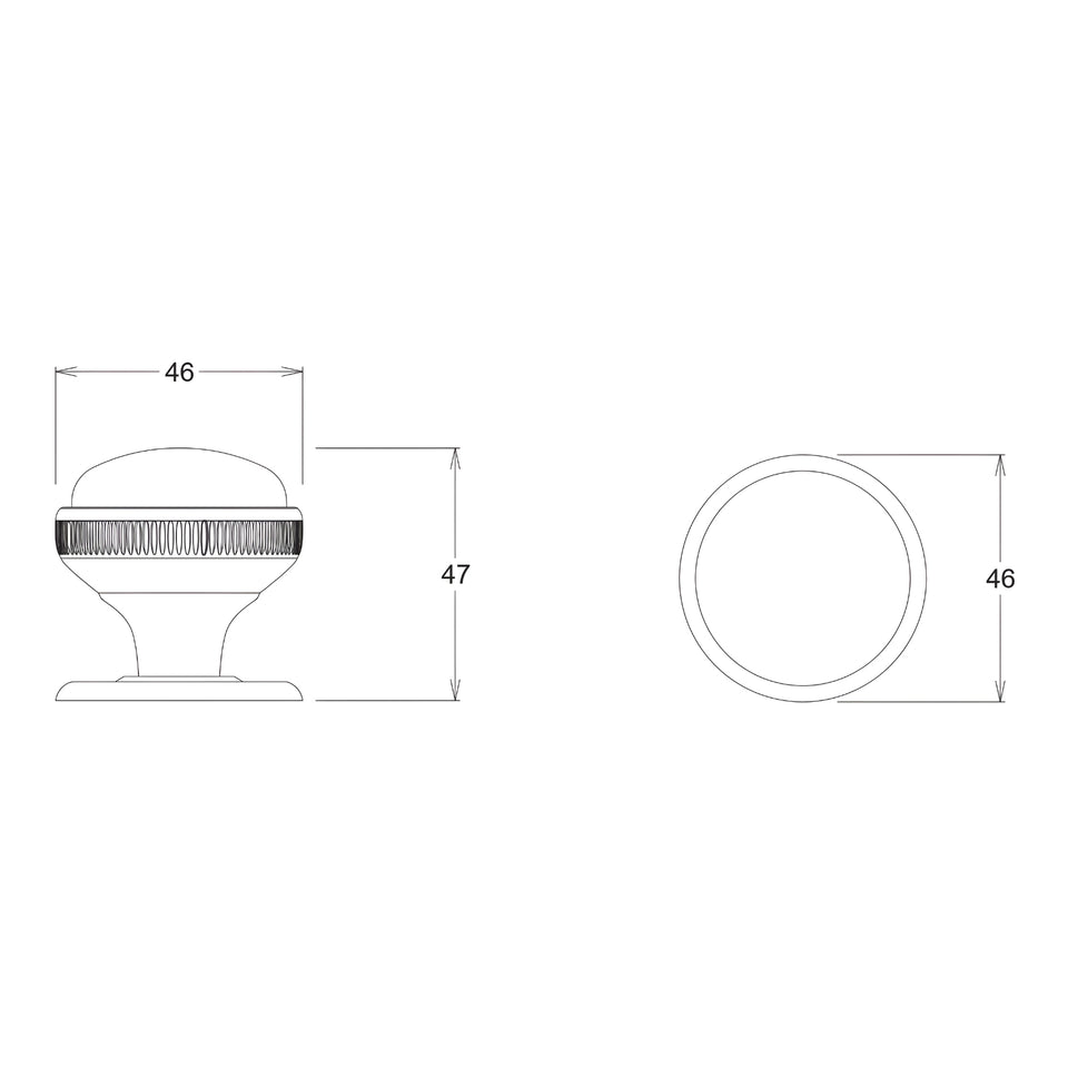 TradCo Rim Lock and Milled Edge Knob Passage Set Matte Black/Polished Brass