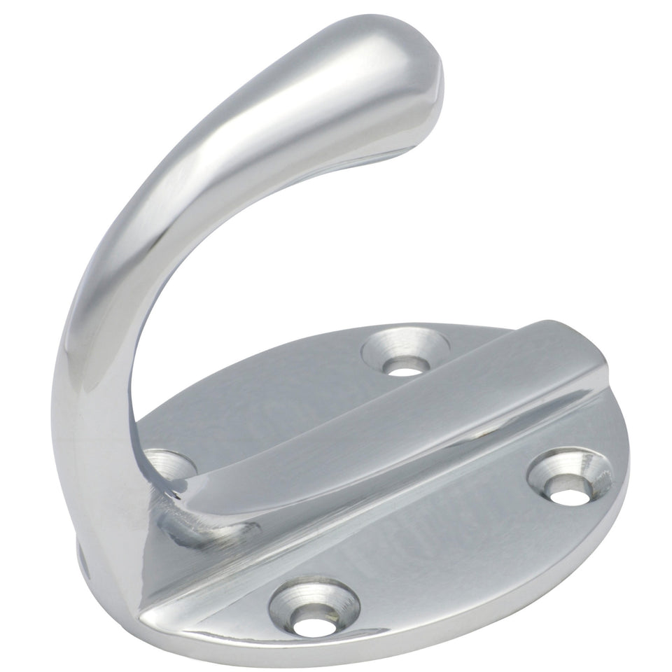 TradCo Single Robe Hooks Oval Backplate Chrome Plated