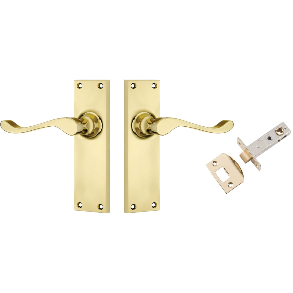 TradCo Victorian Lever Long Backplate Passage Set Polished Brass