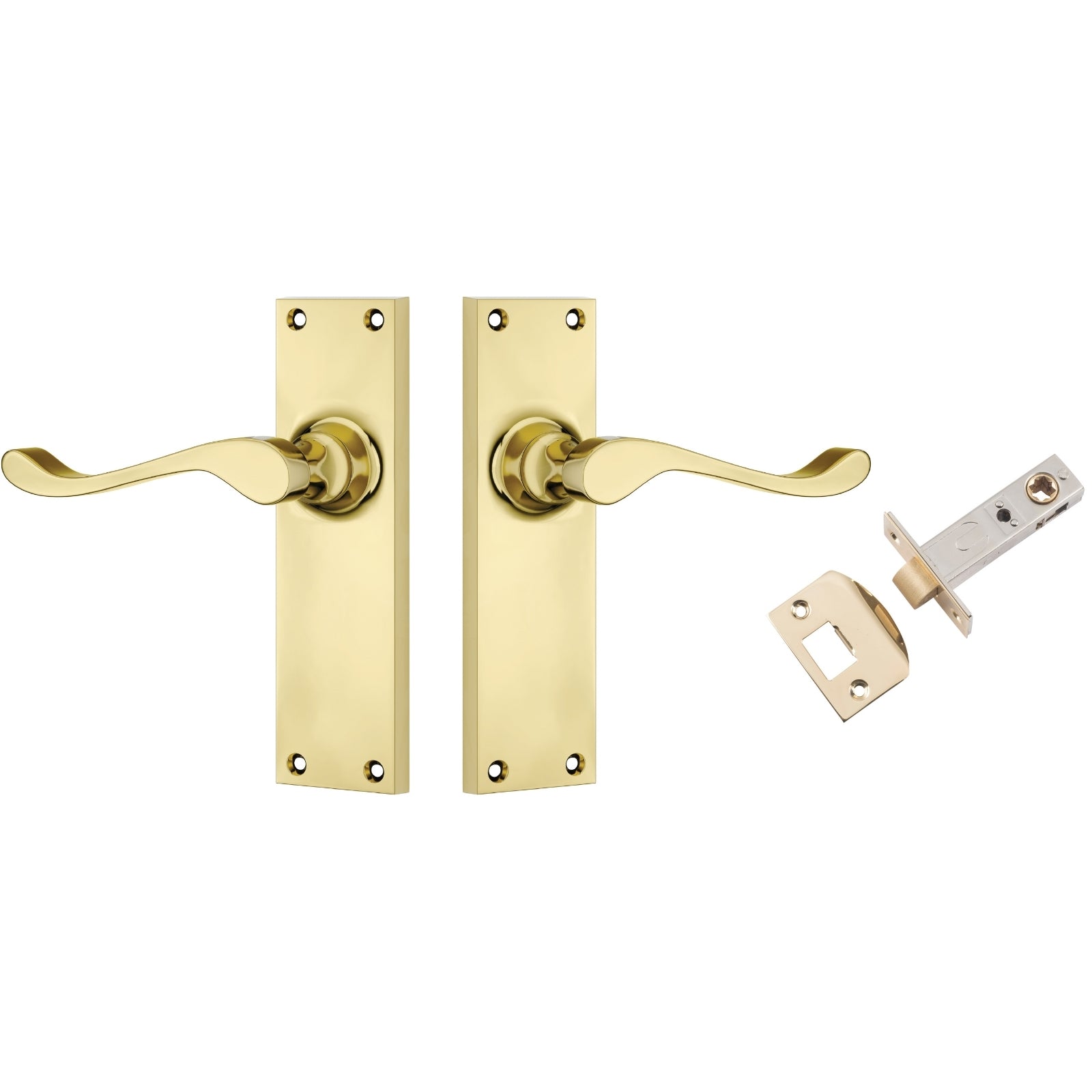 TradCo Victorian Lever Long Backplate Passage Set Polished Brass 1037KPASS60 - The Blue Space
