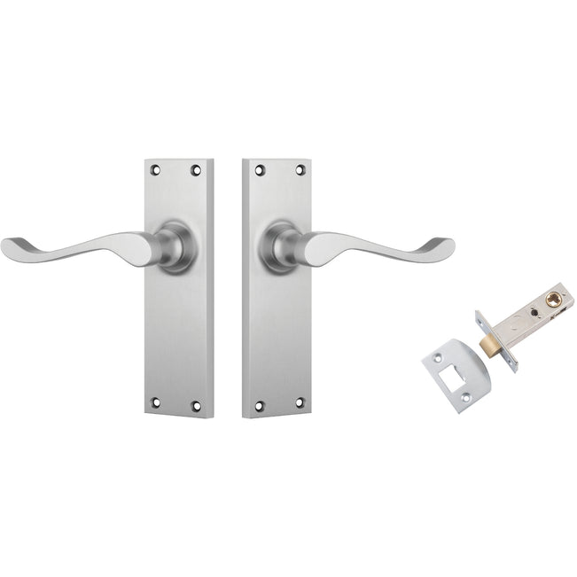 TradCo Victorian Lever Long Backplate Passage Set Satin Chrome 0912KPASS60 - The Blue Space