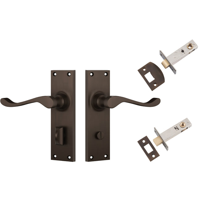 TradCo Victorian Lever Long Backplate Privacy Set Antique Brass 0782KPRIV60 - The Blue Space