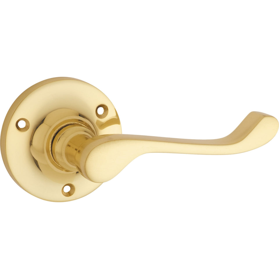 TradCo Victorian Lever Round Rose Polished Brass