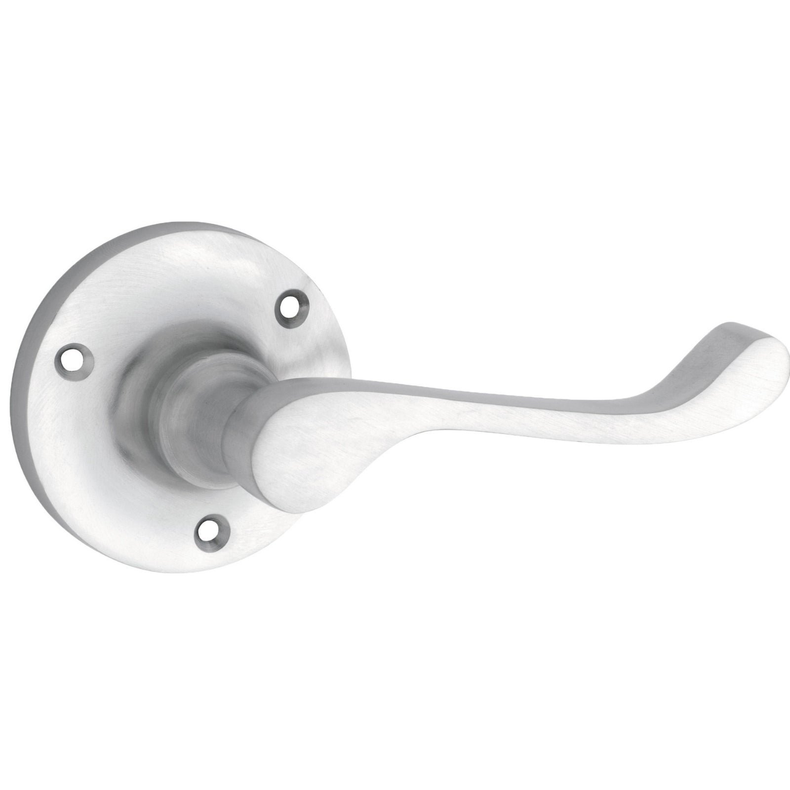 Single Tradco Victorian Lever Round Rose Satin Chrome Sdg 0901 - The Blue Space