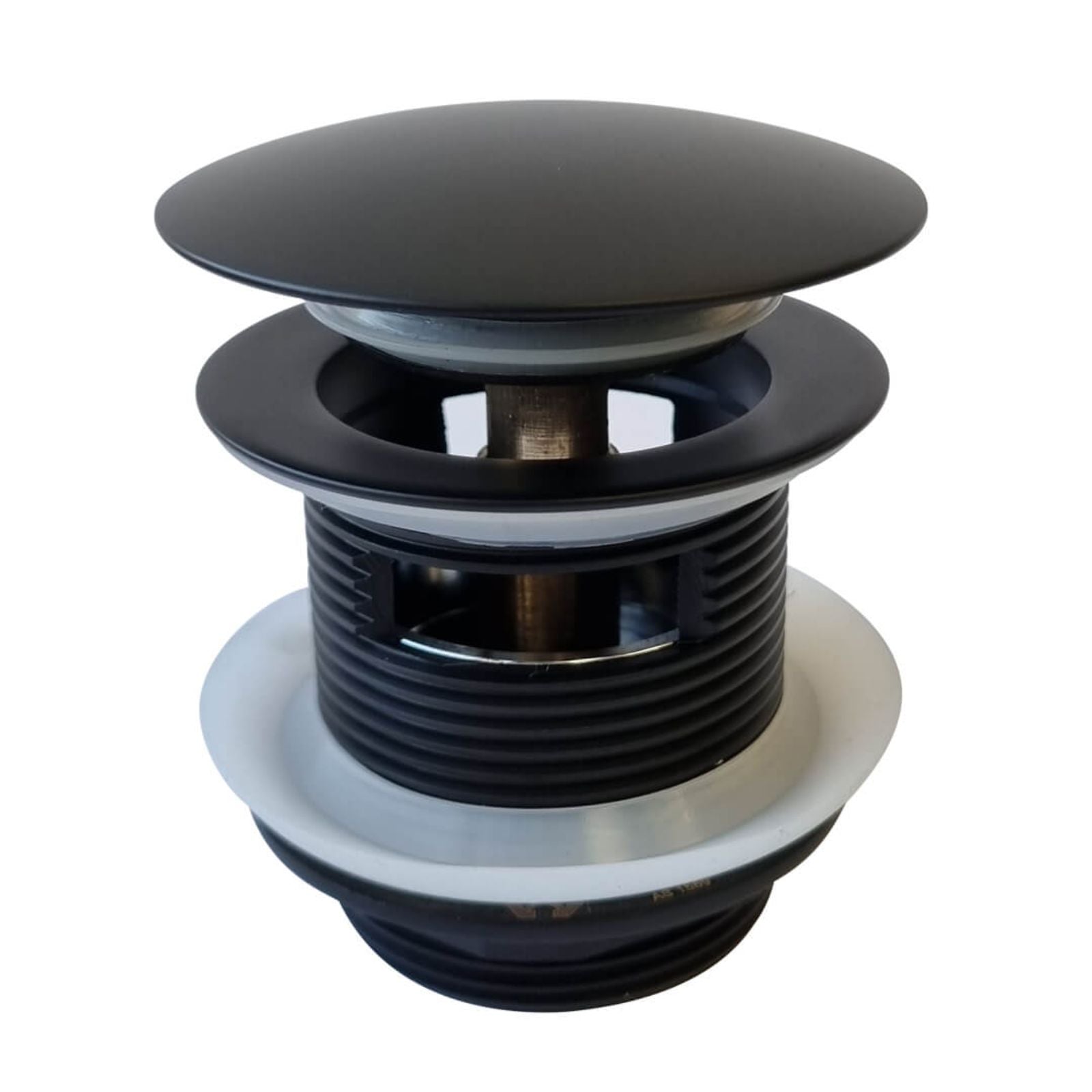 Turner Hastings 40mm Safety Pull-Out Pop-Up Bath Waste with Short Tail with Overflow - Matte Black BA408PO-OF-MB - The Blue Space