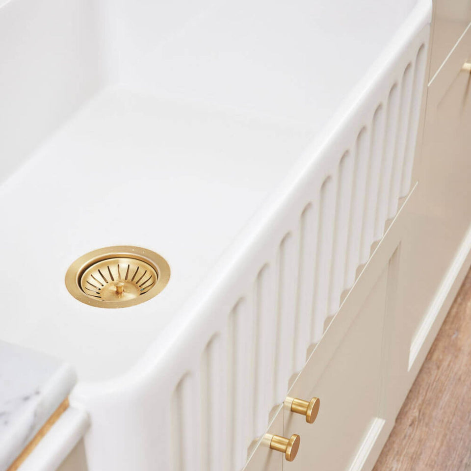 Turner Hastings 90 x 50mm Brushed Brass Basket Waste