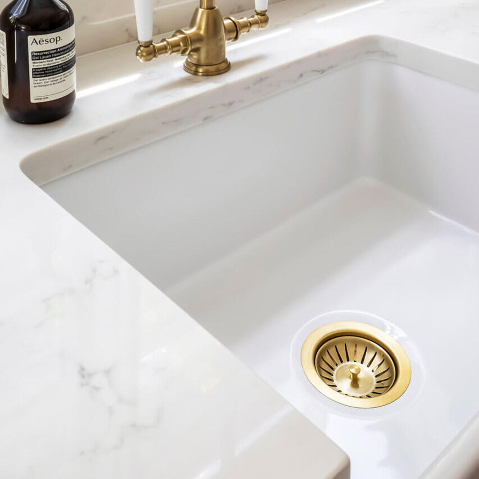 Turner Hastings 90 x 50mm Brushed Brass Basket Waste