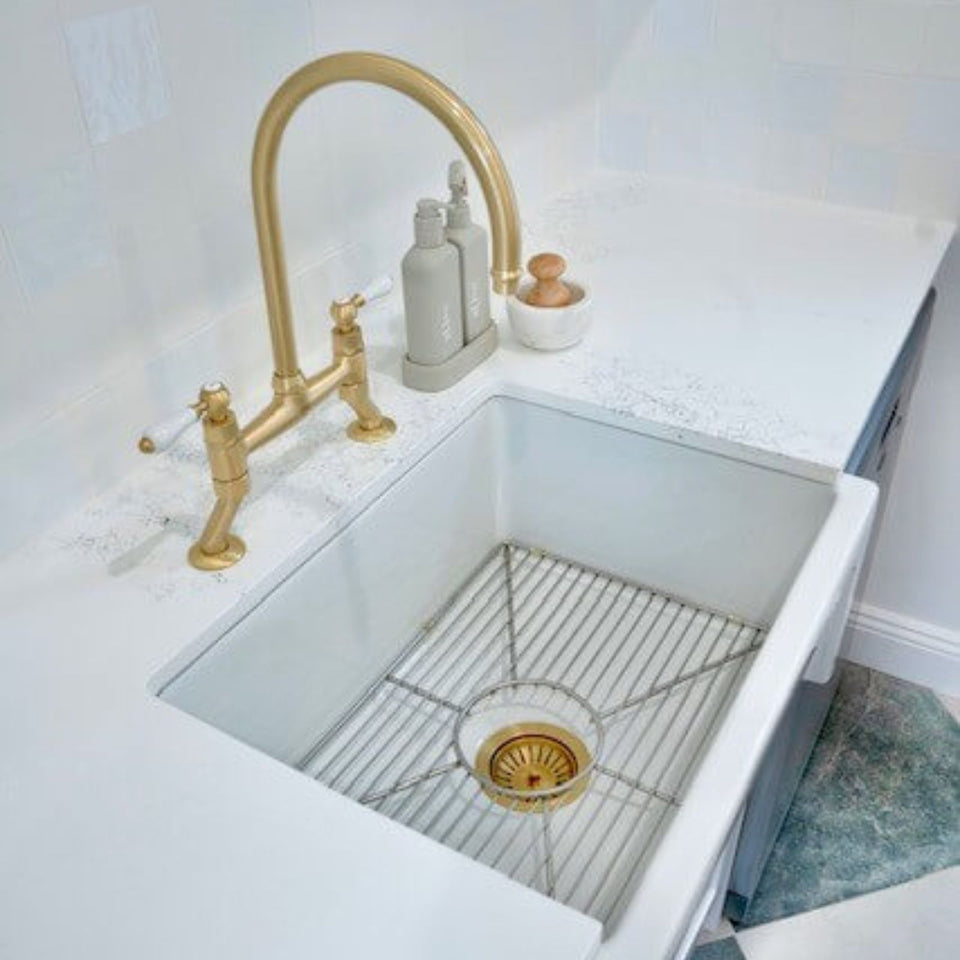 Turner Hastings 90 x 50mm Brushed Brass Basket Waste