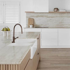 Lifestyle 2 Turner Hastings Chester Double Flat Front Fine Fireclay Butler Sink - 1 Taphole 7403-1TH - The Blue Space
