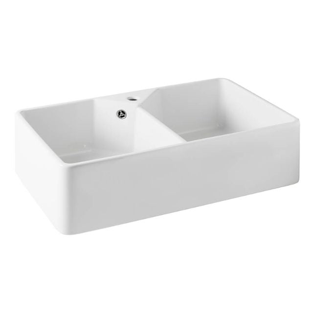 Turner Hastings Chester Double Flat Front Fine Fireclay Butler Sink - 1 Taphole 7403-1TH - The Blue Space